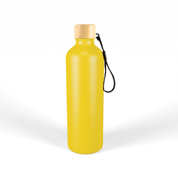 gelato-aluminium-drink-bottle-with-bamboo-lid-yellow